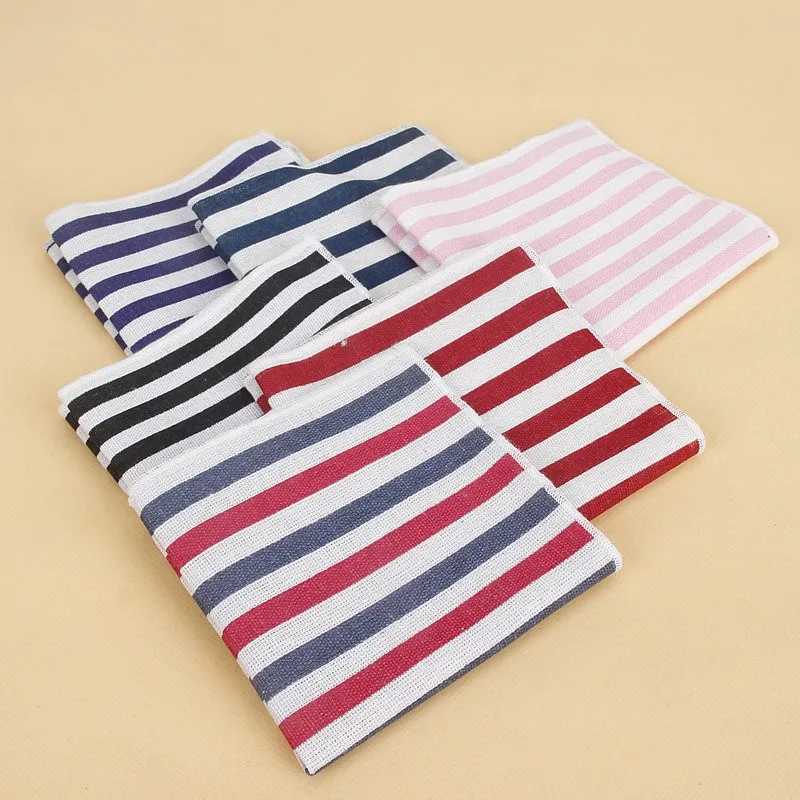 Mens Retro Pocket Square Mens Striped Chest Towel Hanky Gentleman Hanky Mens Set Handheld Chief Pocket Towel W241213