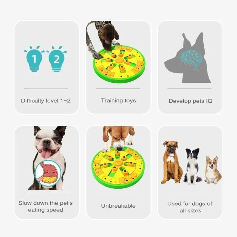 Dog Puzzle Toy Fun Slow Feeding Dog Brain Education Interactive Therapy Puzzle Toy IQ Squeak Design Toy 3in1 Interactive X241213