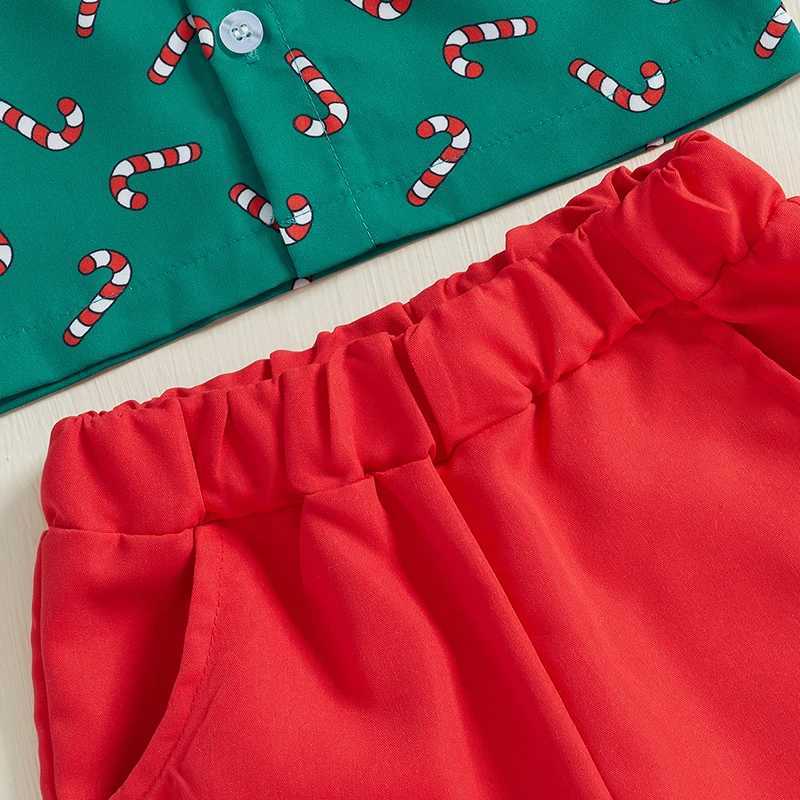 Toddler Kid Baby Boy Christmas Clothes Set Candy Cane Print Bow Tie Long Sleeve Lapel Neck Shirt Long Pants Outfits W241213
