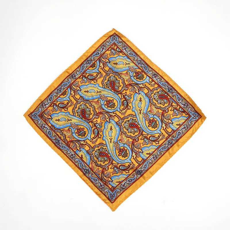 New mens handle retro Paisley pocket square soft Hanks wedding party commercial artificial silk chest scarf gift W241213