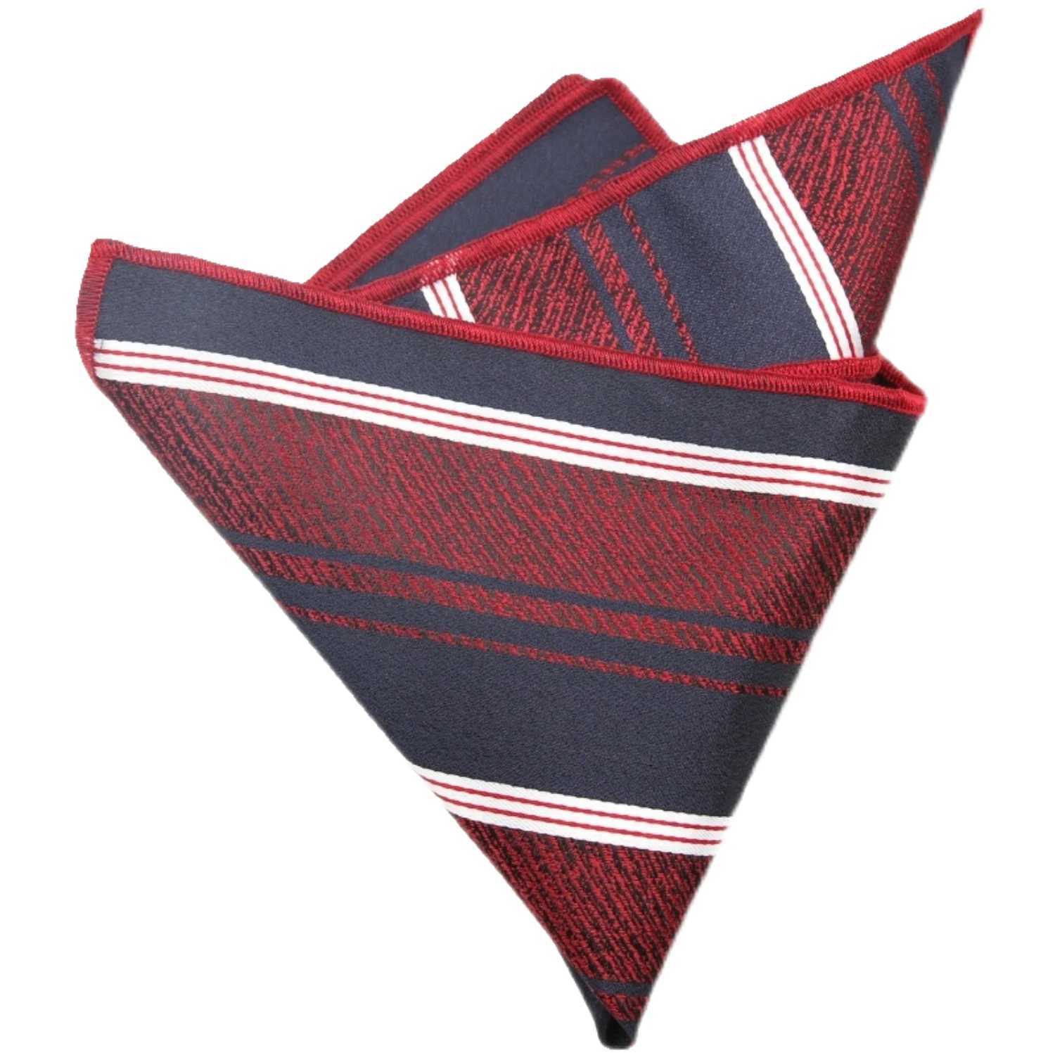 23 * 23CM Luxury Mens Handheld Flower Striped Flower Hanji Polyester Hanji Business Red Pocket Square Chest Towel Wedding W241213