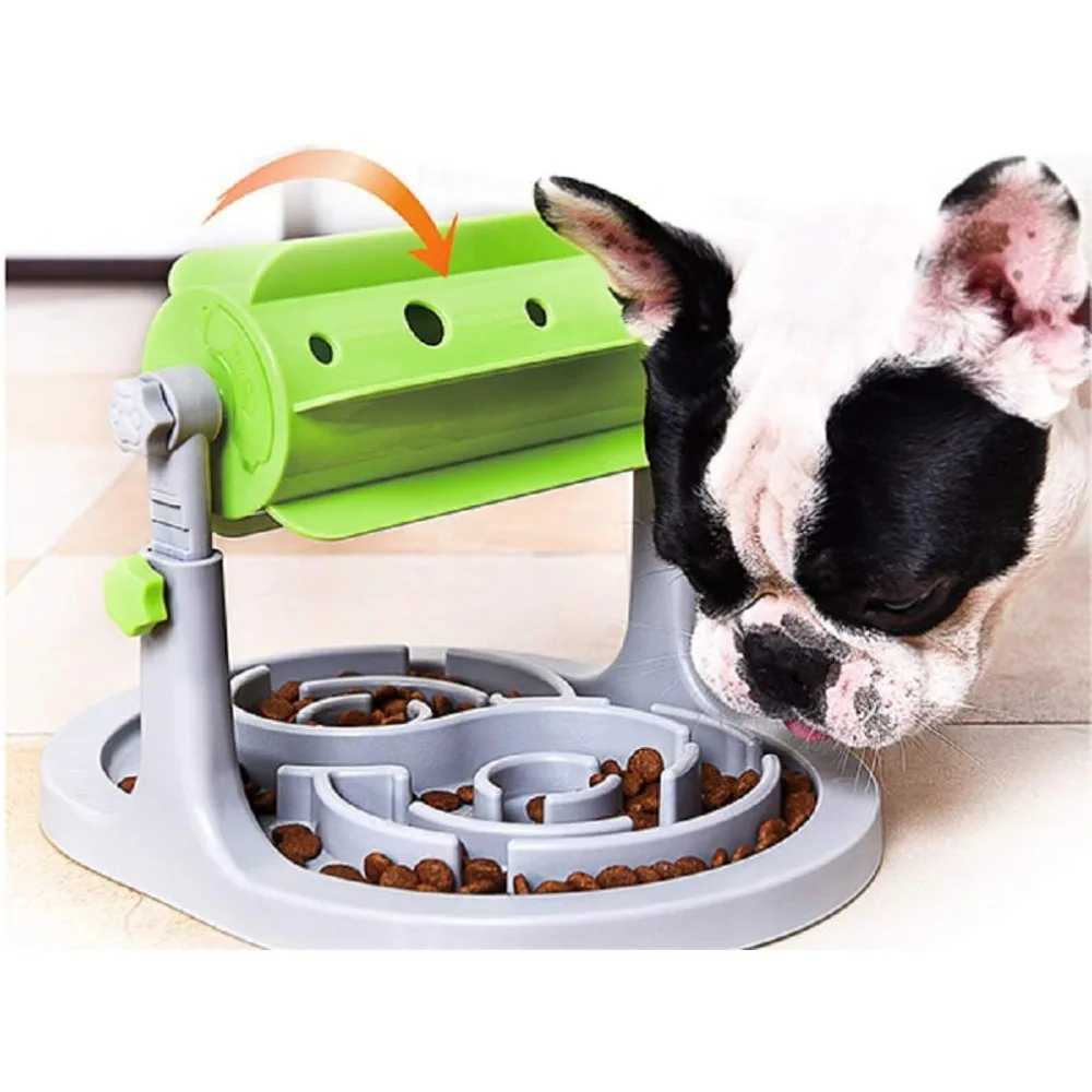 Dog Bowl Pet Jump Toy Cat Dog Food Bowl Roller Jump Eating Puzzle Slow Food Feeder Anxiety IQ Intelligent Feeding Training X241213