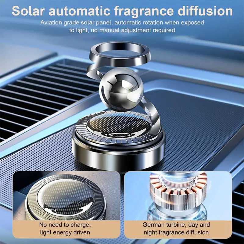 Solar Powered Car Air eners Rotatable Air Purifier Perfume With Scents Car Diffuser Ornaments Auto Interior AccessoriesXJ241213