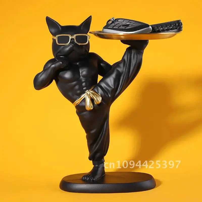 Bldog Figurines Cool Dog Sculpture Life Research Ro Bed Decoration He Interior Decoration Accessories Y241212