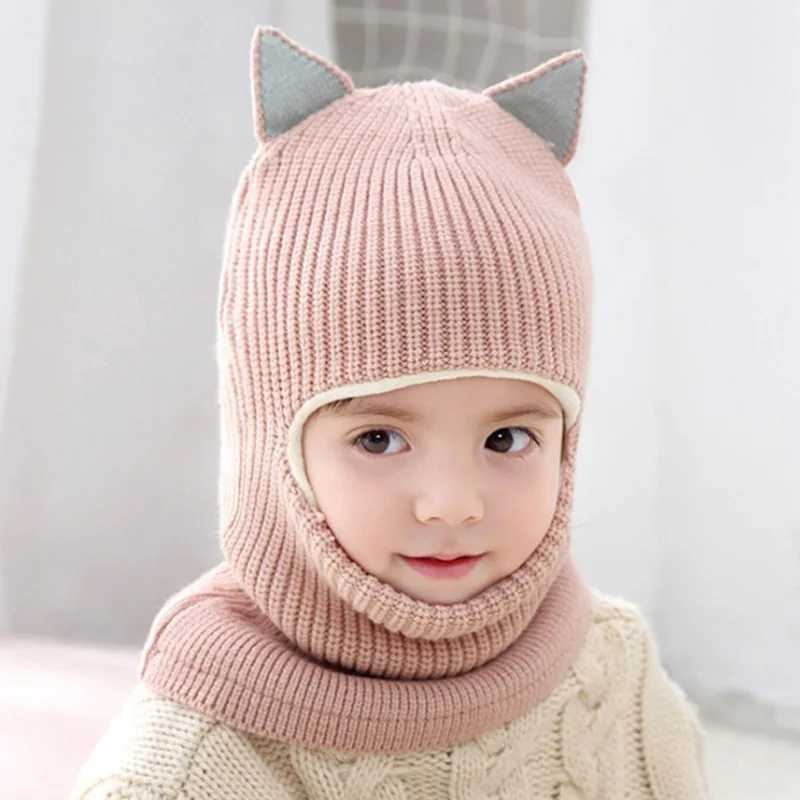 2 To 6 Years Old Boy Girl Beanie Protect Neck Animal Windproof Winter Child Knit Hat Kids Girls Earflap CapsXJ241213