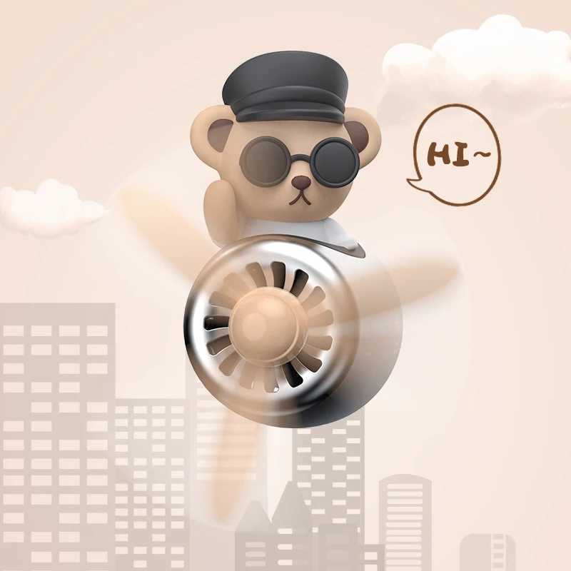 Car Air ener Bear Pilot Rotating Propeller Aroma Interior Perfume Diffuser Outlet Fragrance Ornament Car AccessoriesXJ241213