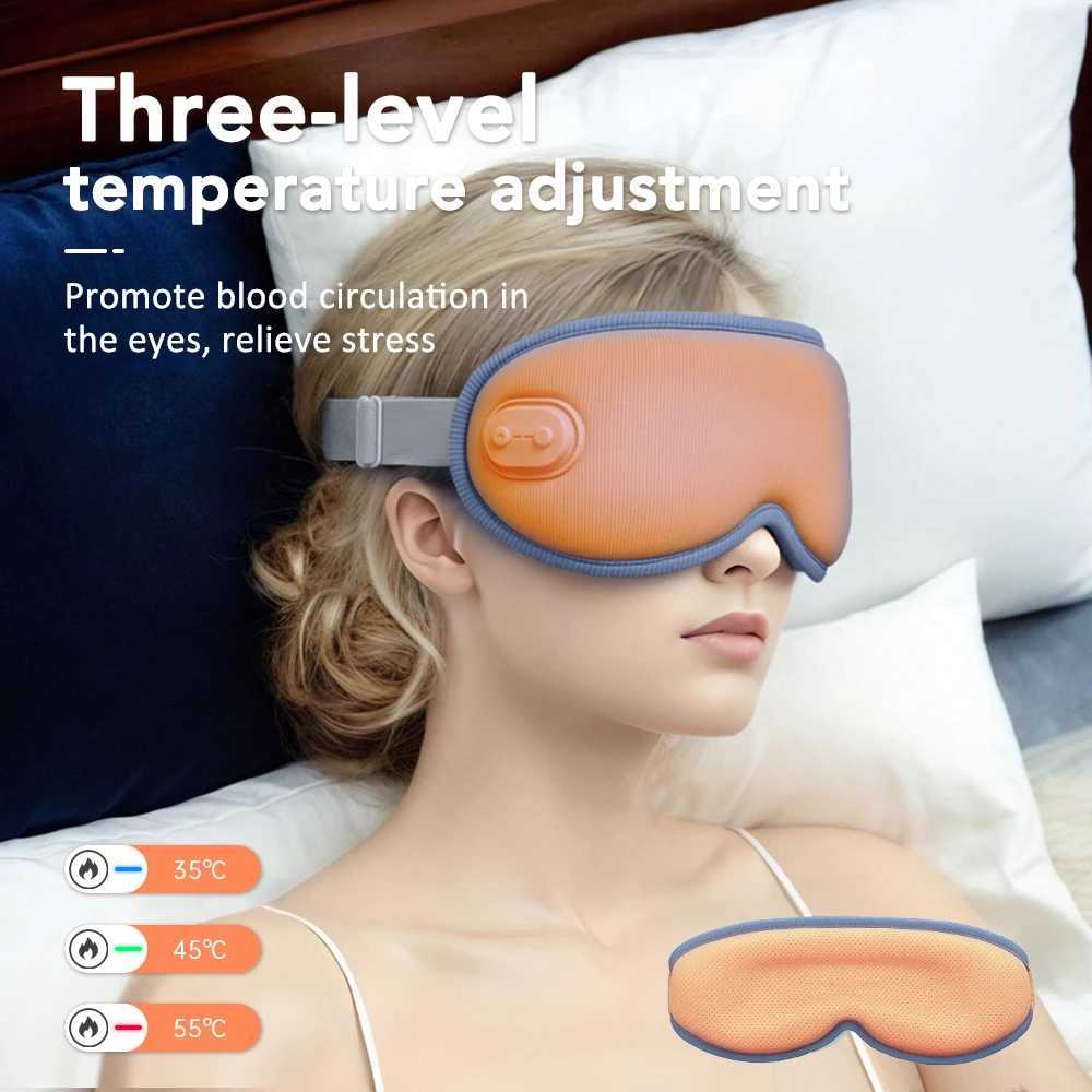 USB Sleep Eye Mask Electric Heating Compression 5 Vibration Mode Eye Massager 3D Eye Protection Reduce Dark Cycles W241213