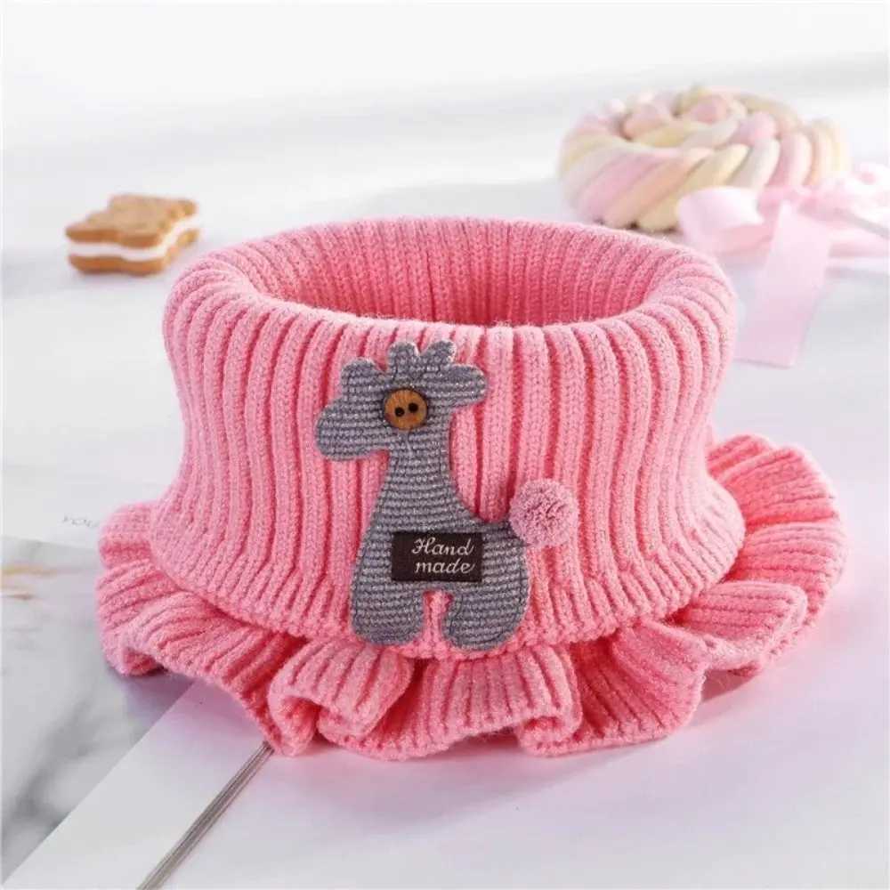 Scarves Wraps Baby Cartoon Knit Scarfs Knitted Scarf Wool Outdoor Scarves Warm Scarves Multiple Olors Ruffle Neck Kids High Quality H241213