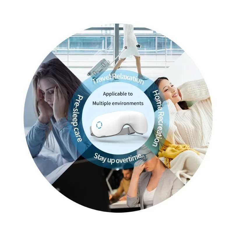 Eye Massager with Heat Smart Care Device with Music for Migraines Relax Reduce Eye Strain Dark Circles Improve Sleep W241213