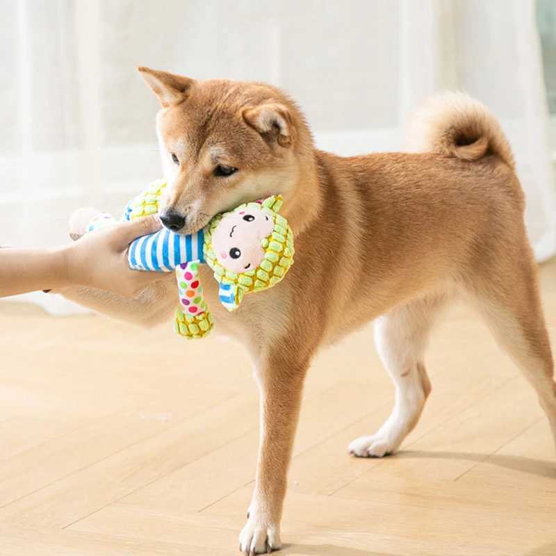 Pet plush toys cat puzzle toys cute animals bite resistant interactive squeezing pet dog teeth cleaning chewing toys pet supplies X2412132