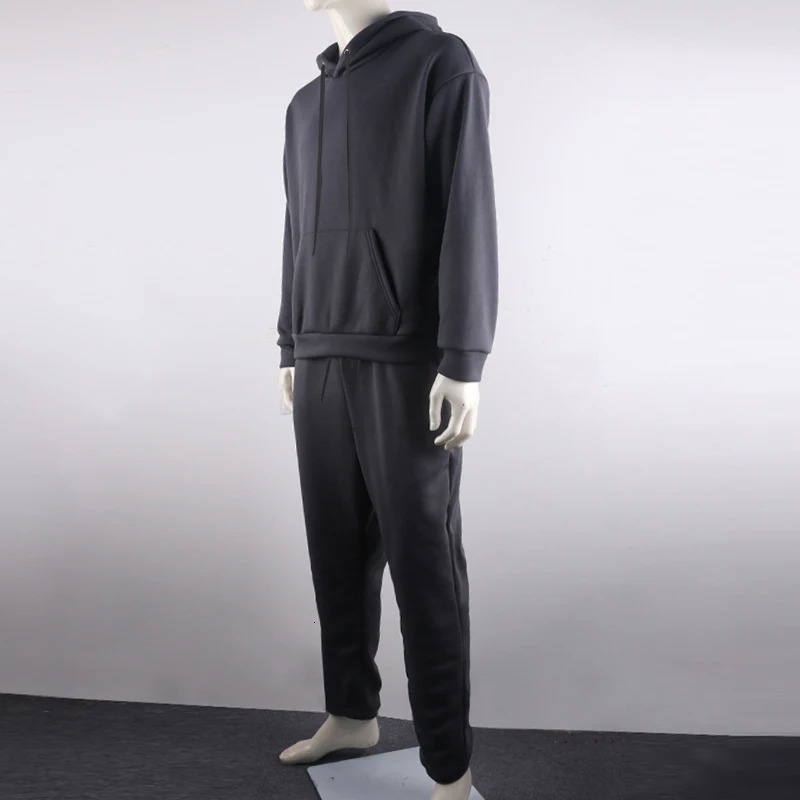 Neon Green Style Mens Fashion Track and Field Wear Solid 2piece Long Sleeve HoodieLoose Sweater Casual Sportswear 2024 Latest OMSJ 241211