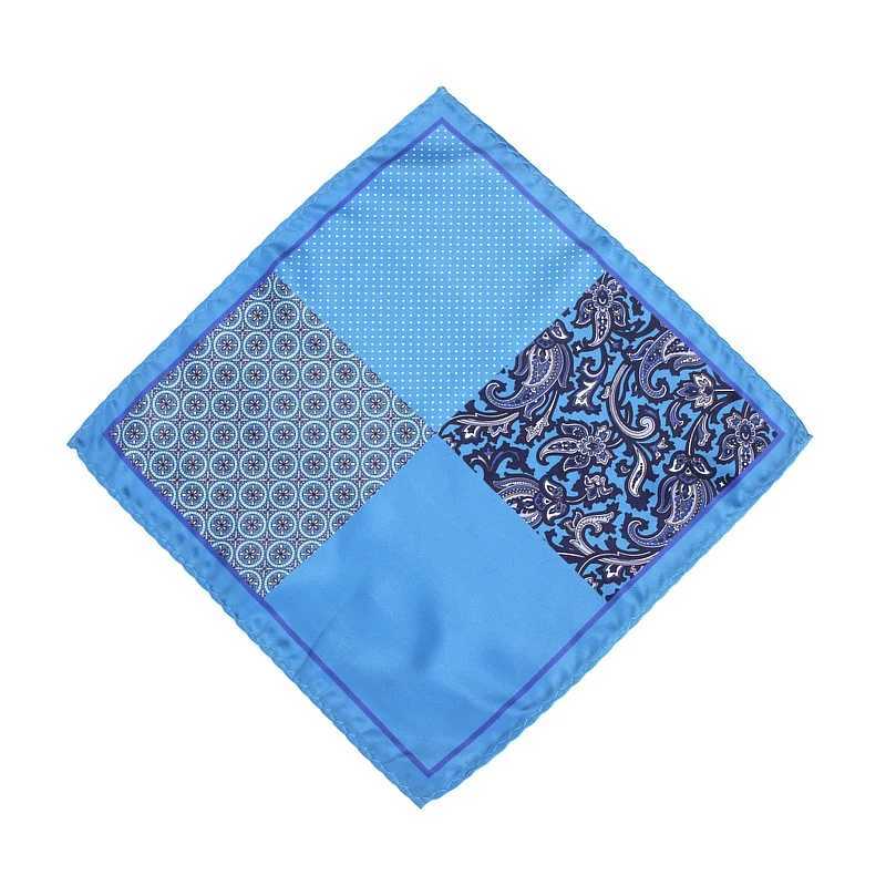 Mens Brand Handkerchief Vintage Paisley Dot Solid Pocket Square Soft Silk Hankies Wedding Party Colorful Hanky Chest Towel Gift W241213