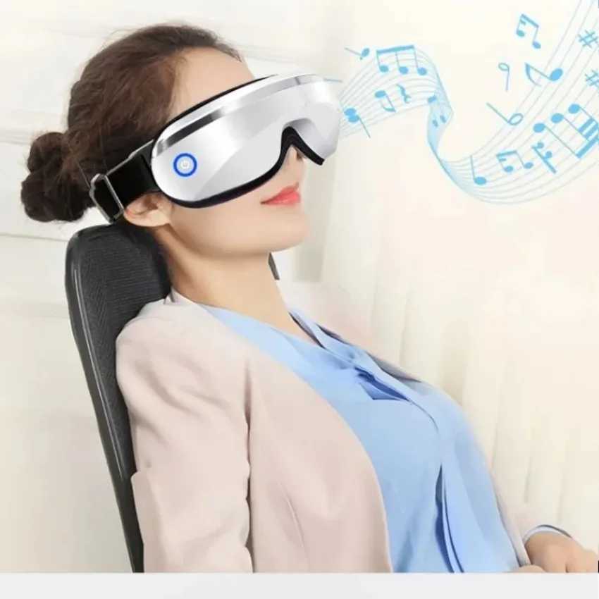 Hot compressed air pressure eye massager vibration music massage 5 modes 180 folding breathable 3D airbag knee W241213