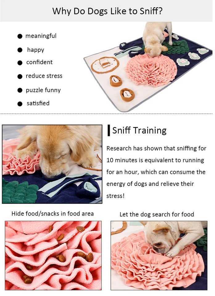 Interactive Stinky Puzzle Carpet Nose Working Pet Inhalation Pad for Dogs - Inhalation Pad for Small Medium and Large Dogs X241213