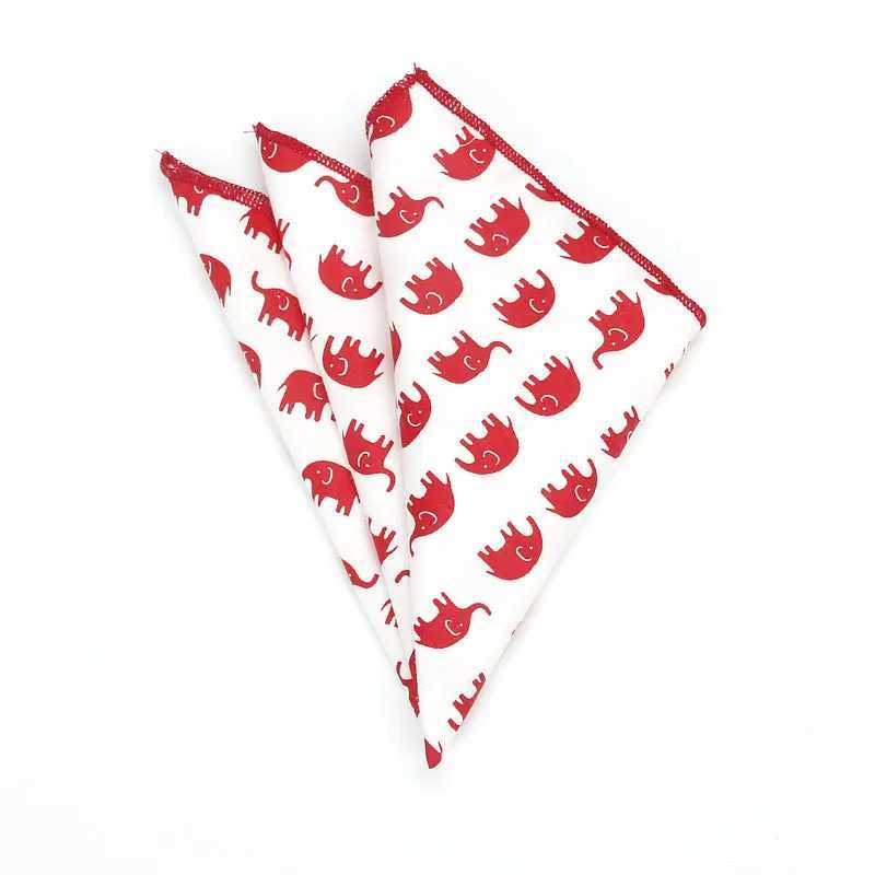 New high-quality mens 100% pure cotton animal handle suitable for mens fish bear printed pocket square chest towel set 25 * 25cm W241213