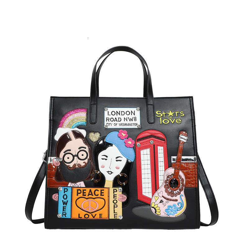 Small niche design women's embroidered fabric commuting handbag, one shoulder crossbody tote bag, 2024 new style, chic and elegant clothing