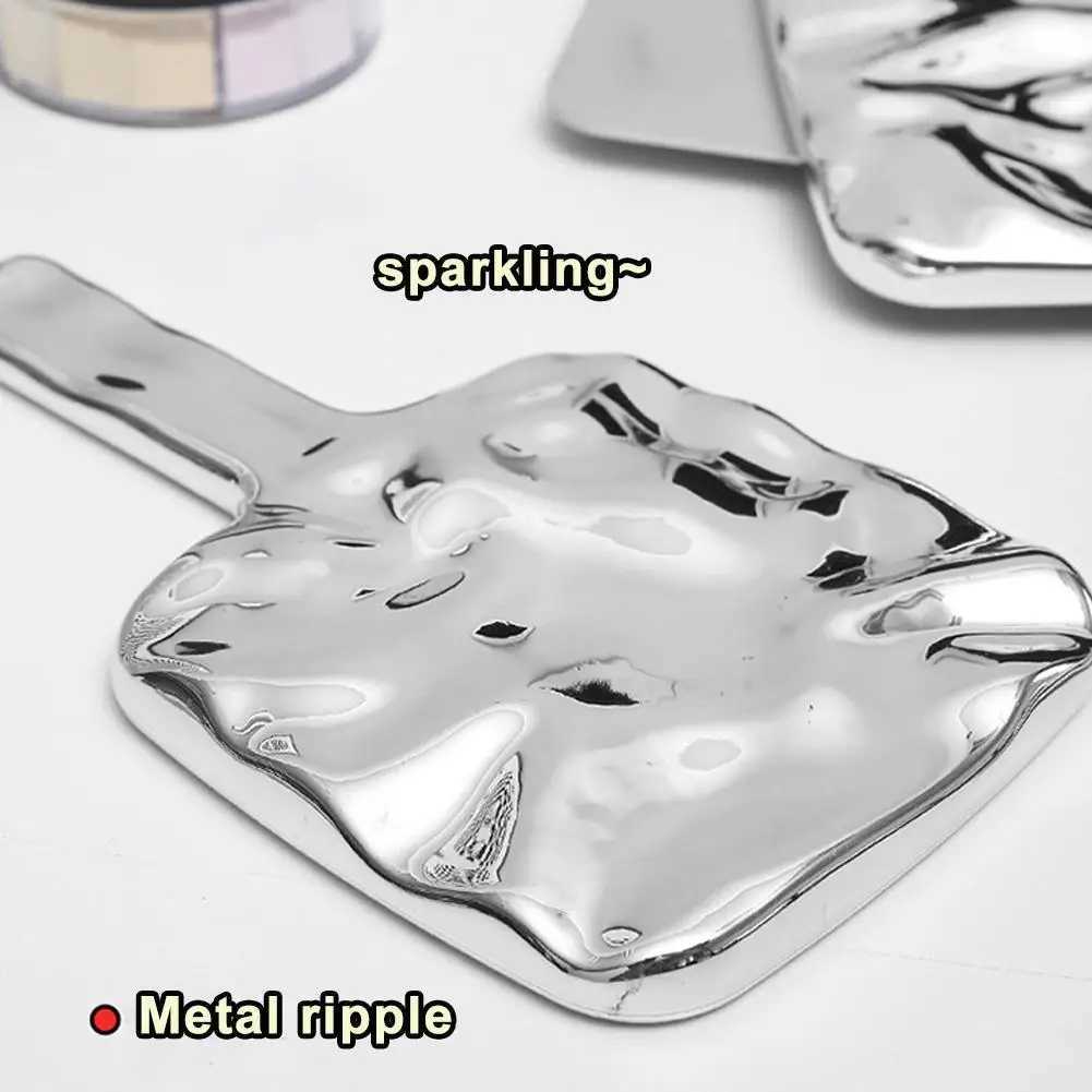 Portable Ins Liquid Shape Square Mirror Mini Hand-held Desktop Cosmetic Mirror Makeup Mirror Travel Beauty MirrorXJ241213