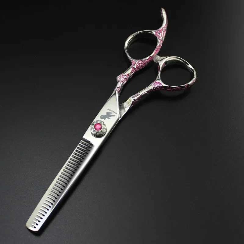 New Arrival Professional Japanese 440c Steel Pink Plum 6-inch Hair Clipper Hair Salon Thin Clipper Hair Clipper Z241213