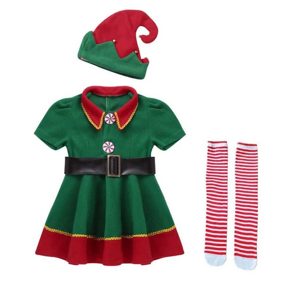 2024 Christmas Clothing Set Boy Girl Family Matching Outfit Kid Adult Santa Claus Cosplay Costume Hat Socks Pants Elf Clothes W241213
