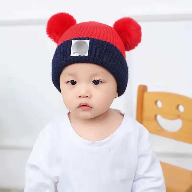 1Set Baby Hat Scarf Set Bear Warm Knitted Children Winter Hat Cap Bonnet Infant Toddler Kids Hat Boys Girls Crochet Beanie 1-5YXJ241213