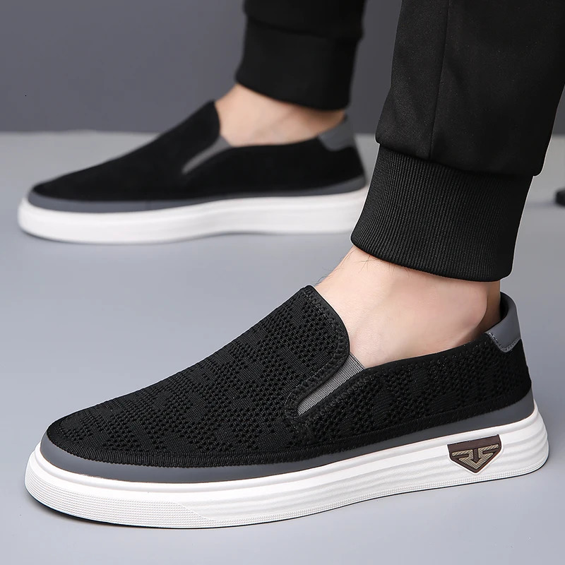 Mens breathable mesh casual shoes fashionable casual shoes anti slip outsole family fitness tennis hiking board shoes 241213