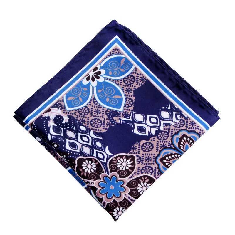 Paisley synthetic silk scarf mens polka dot pocket towel square scarf chest towel wedding floral printed towel W241213