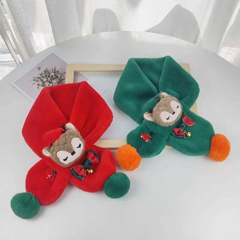 Scarves Wraps Christmas Childrens Scarf Winter Child Neck Warmer Baby Winter Accessories Cartoon Scarf for Girls Child Neck Gaiter Kids Gifts H241213