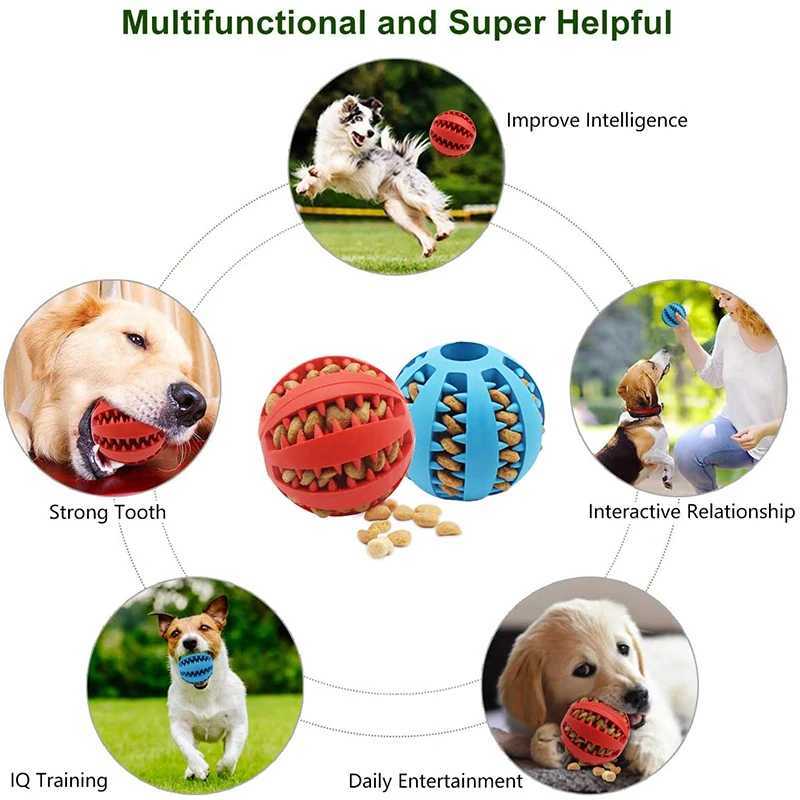 Dog Leaking Food Ball Teeth Cleaning Dog Chewing Toy Natural Rubber Elastic Ball Relieves Boredom Dog Toy 5CM/7CM X241213
