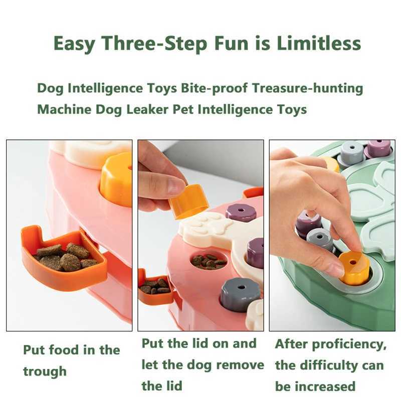 Dog Puzzle Toy Slow Feeding Machine Interaction Increases Little Dog IQ Food Dispenser Slow Food Non Sliding Bowl Pet Cat Dog Training Game X2412131