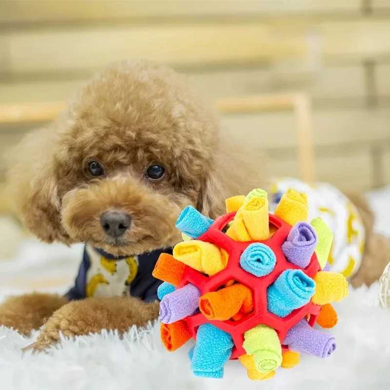 Pet dog sniffing ball toy creative hidden food puzzle foraging toy dog game interactive rubber ball nose training toy X241213
