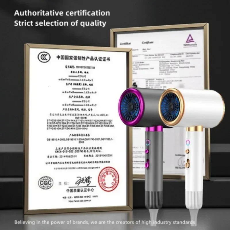 High-Speed Hair Dryer Light Ion Home Hairs Salon Hair Dryer Household Appliance /Cold Air Silver Hairdryer 241128