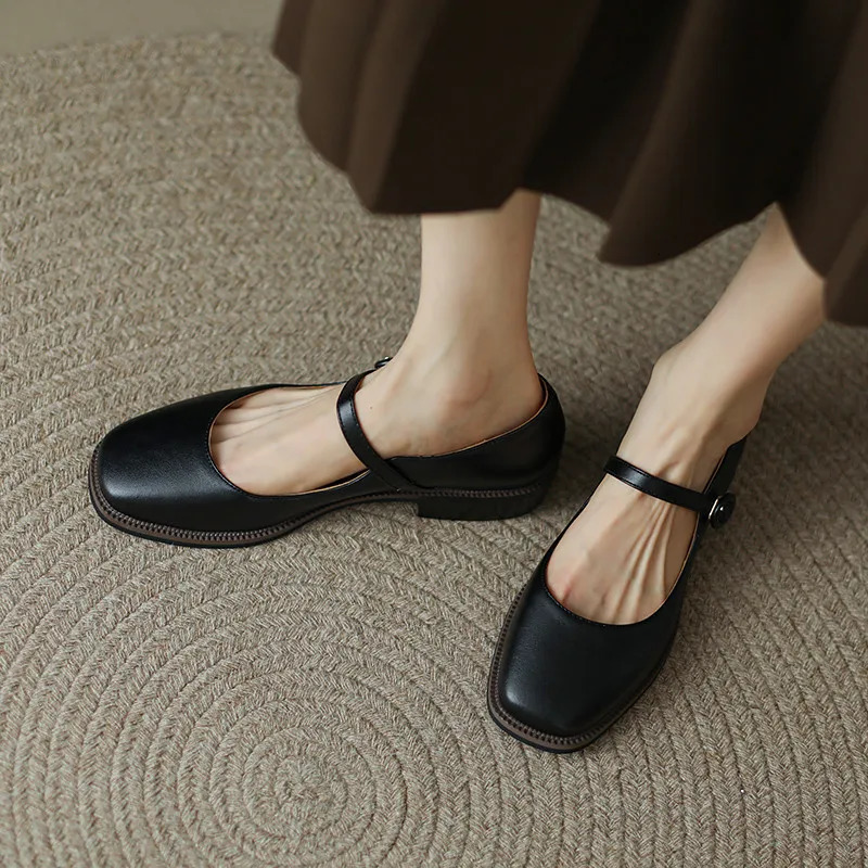 Fedonas Concise Women Pumps Office Womens Casual Low Heels Mixed Colors Mary Janes Shoes Womens Spring/Summer Collection 241213