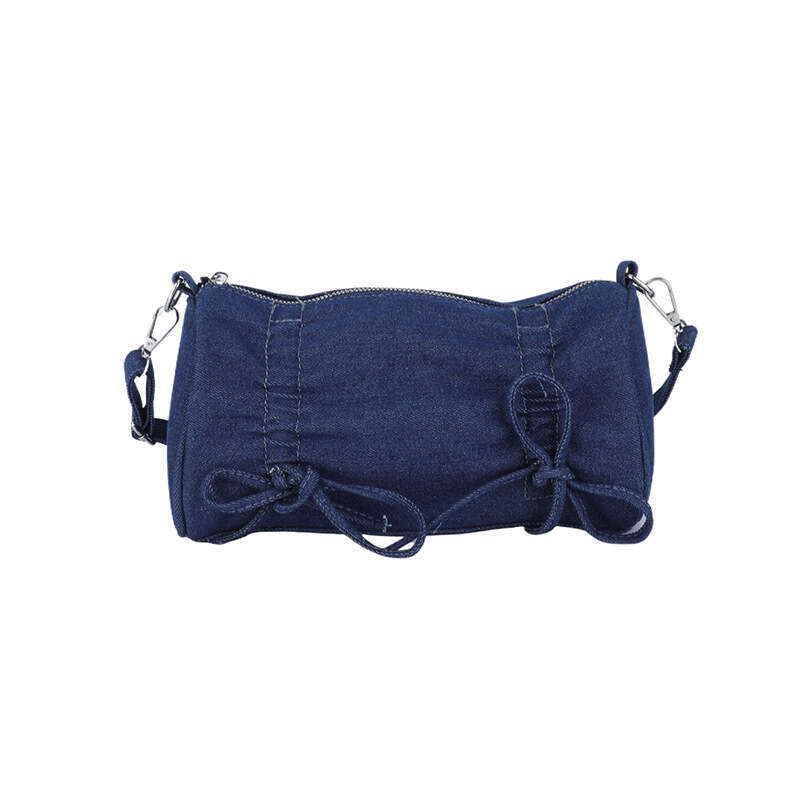 Casual denim women's Korean sweet internet famous pillow cyder large capacity commuting crossbody bag, 2024 new casual fashion trend clothing