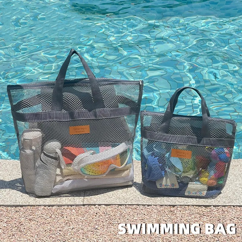 Womens Beach TopHandle Bags Large Unisex Handheld Swimming Storage Pouch With Inner Network Folding Organizer Package 241203