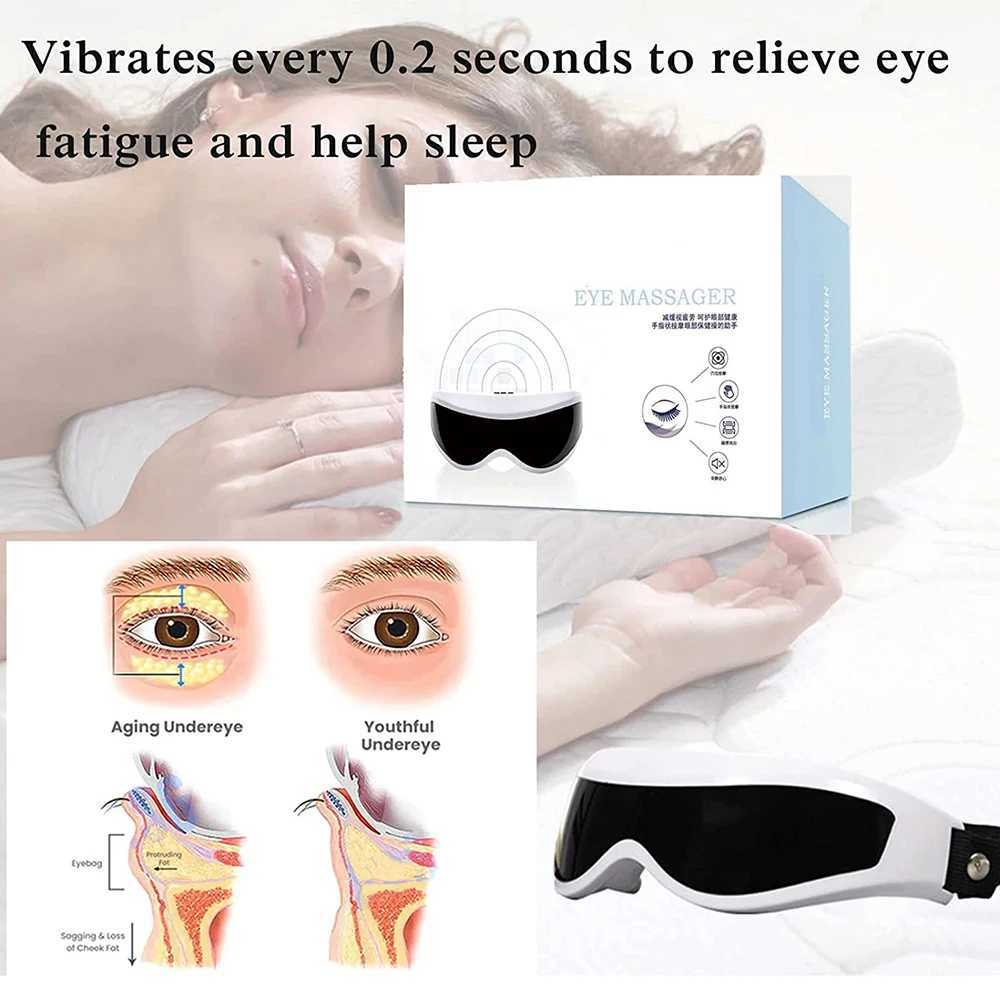 Electric magnetic eye massager face mask wireless migraine vision improvement forehead vibration glasses eye massager medical care W241213