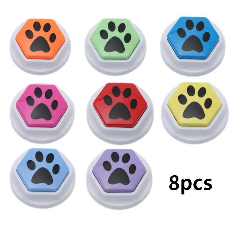 Dogs can record talking voice buttons dog toys interactive voice buttons for communication hexagonal claws printing mode dog training X241213