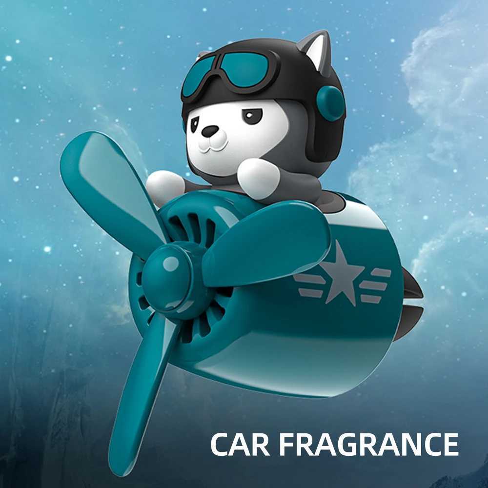 Car Air ener Dog Pilot Vent Perfume Diffuser Rotating Propeller Air Outlet Fragrance Cute Cartoon Decor Auto AccessoriesXJ241213