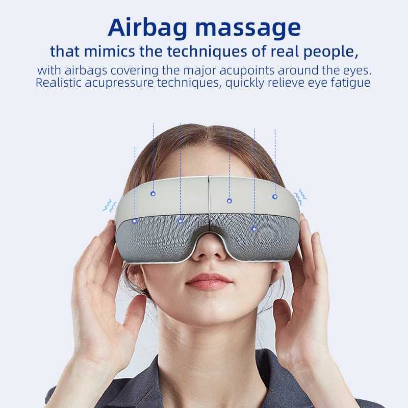 Tinsol Eye Massager 4D Intelligent Airbag Vibration Eye Care Instrument Thermal Compression Bluetooth Music Eye Massager Glasses Fatigue Bag W241213