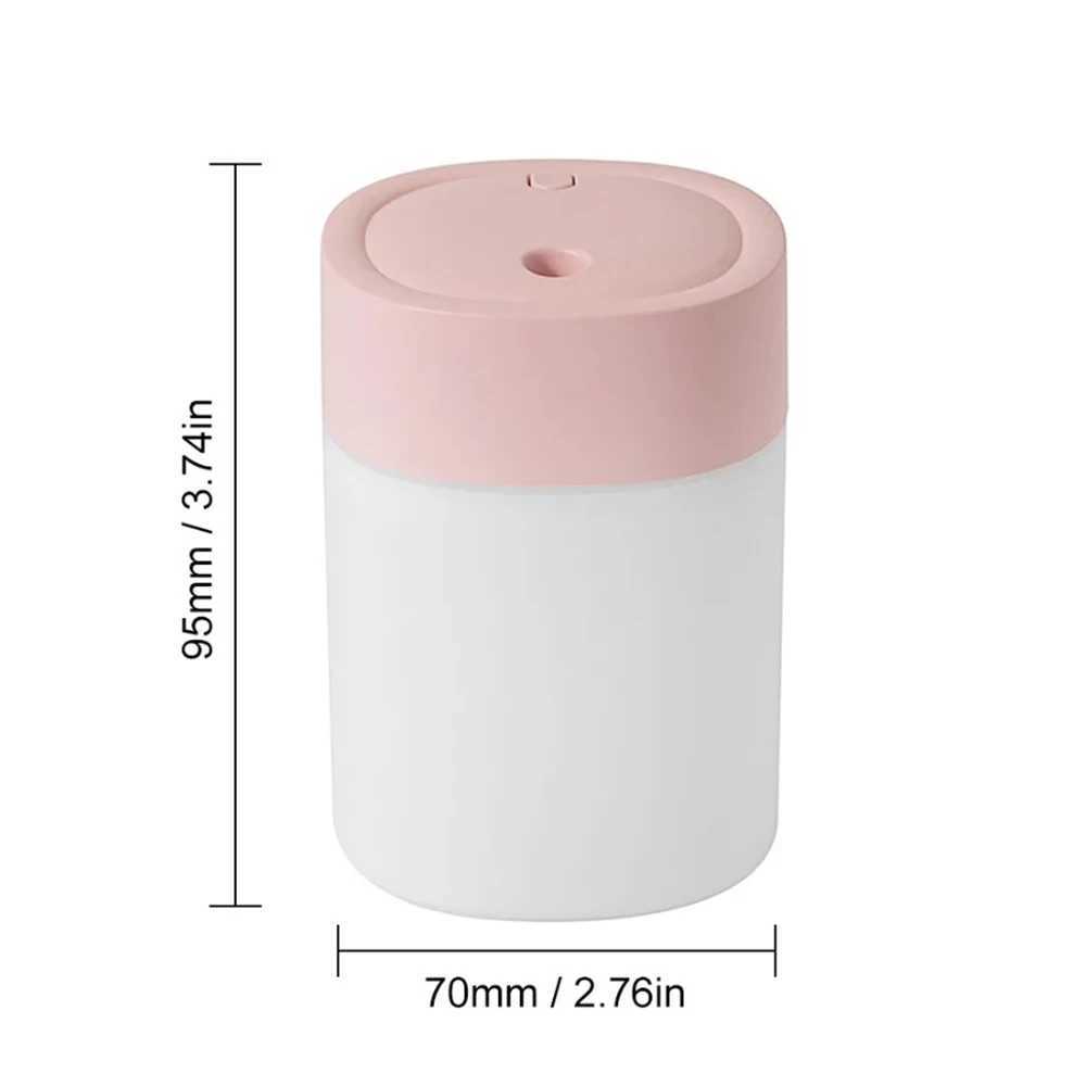 200ML Mini Humidifier USB Ultrasonic Air Humidifier LED Lamp Essential Oil Diffuser Car Purifier Aroma Anion Mist Maker PortableXJ241213