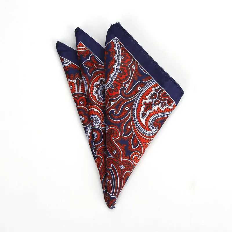 2018 Mens Brand Handkerchief Vintage Paisley Pocket Square Soft Hankies Wedding Party Business Artificial Silk Chest Towel Gift W241213