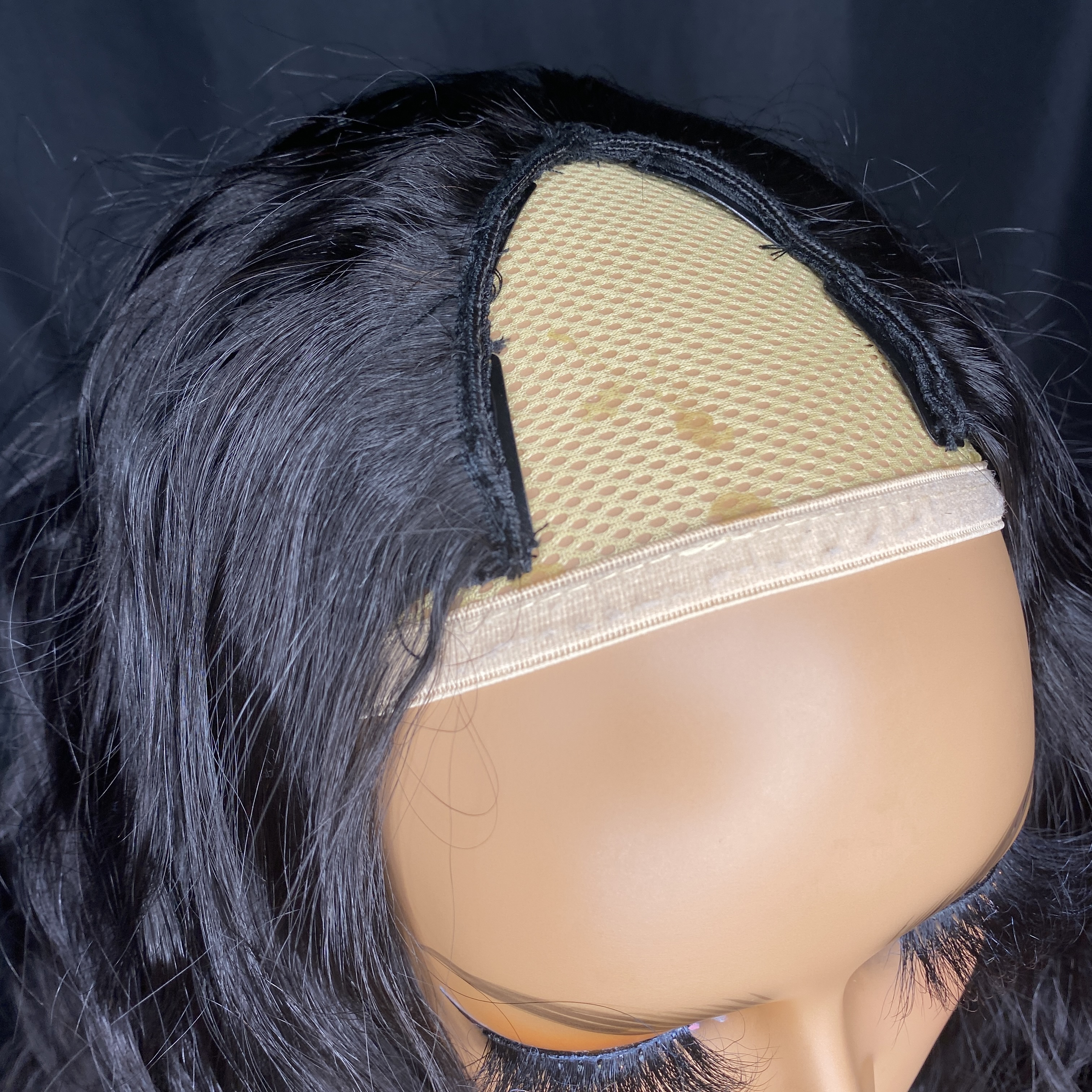 Wholesale Peruvian Indian Brazilian 1b Natural Black 100% Raw Virgin Remy Human Hair Body Wave V Part Wig