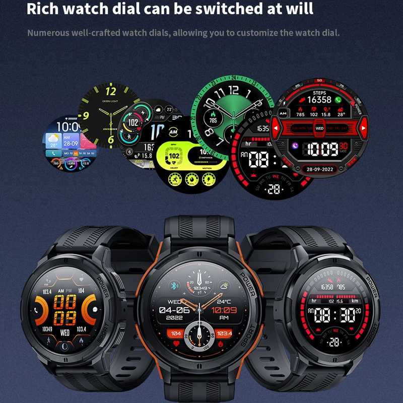 High Quality C25 Mens Smart Watch BT Call Heart Rate Monitor 1.43-inch HD 466 * 466 Screen 100+Sports Voice Assistant O241213