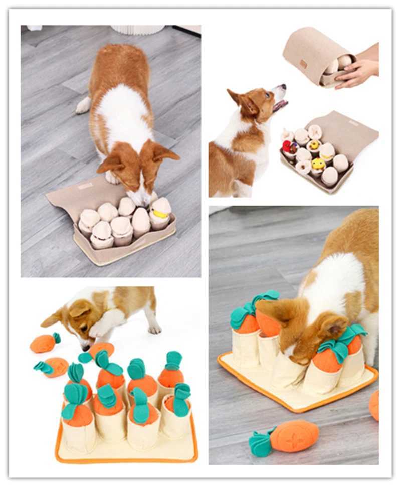 Circular Egg Box Shape of Dog Smell Toy Soft Pet Nose Working Smell Box Training Feeding Felt Dog Game Box Puzzle X241213