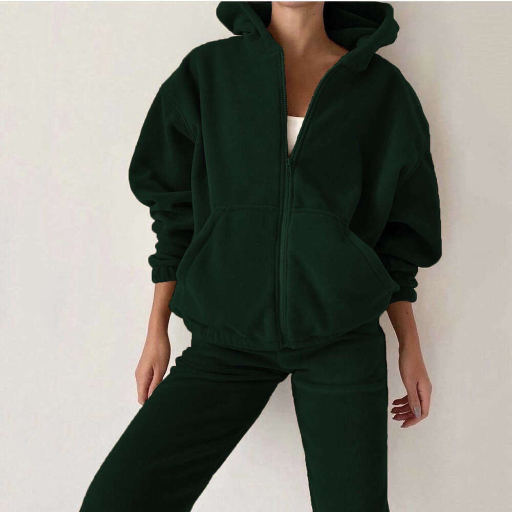European American Autumn Winter Foreign Trade Women's New Sports Leisure Hoodie Set Trendy Clothing Fashionable And Casual Temperament