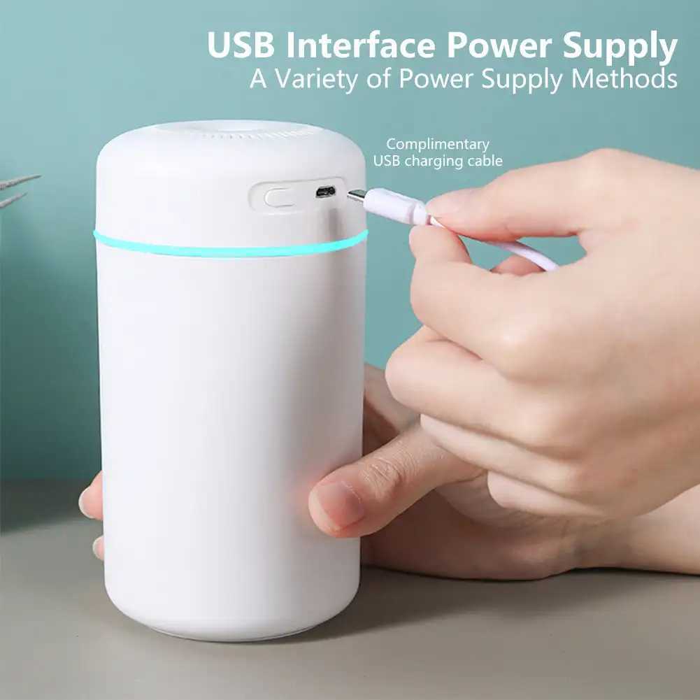 Portable 420ml Air Humidifier Aroma Oil Humidificador for Home Car USB Cool Mist Sprayer with Colorful Soft Night Light PurifierXJ241213