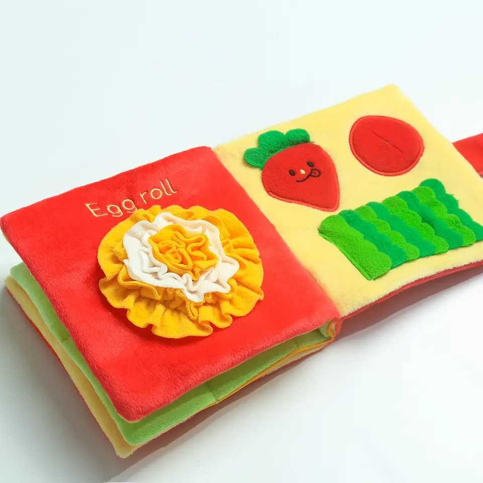 Cats and DogsDog Snuffle Mat Book Pet Feeding Mats Puppy Sniffing Pad Interactive Puzzle Toys for Pets X241213