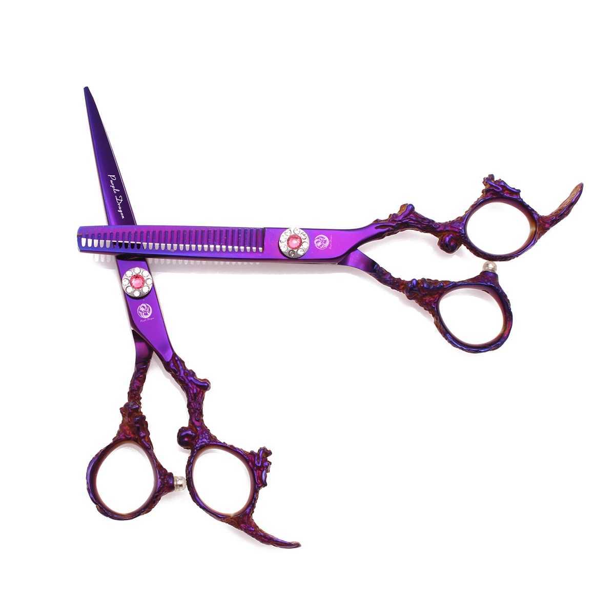New Arrival Scissors Hair Cutting Purple Dragon 5.5 Japanese 440C 9005# Hair Scissors Professional Cutting Barber Thinning Scissors Dragon Z241213