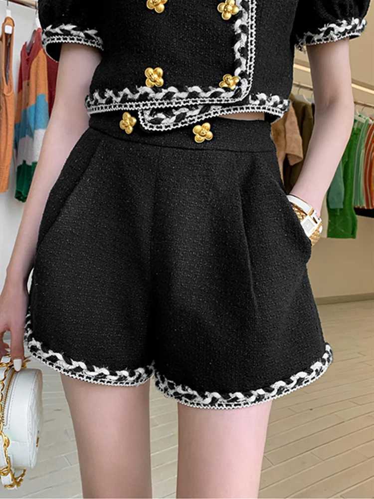 Women's Two Piece Pants Korean Chic Vintage Twd 2 Piece Sets Women Outfits Short Slve Twd Cropped Top Shorts Sets Fashion Two Piece Pant Suits Y2