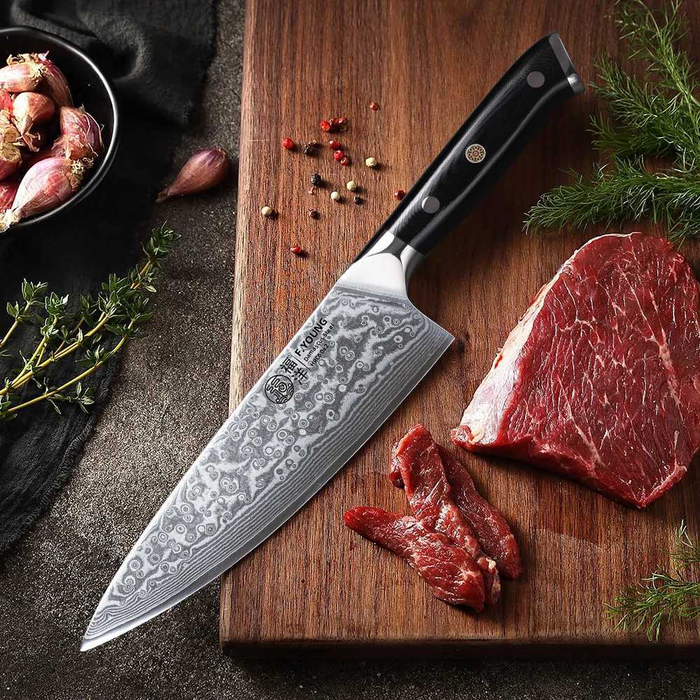 F.YOUNG 8 Professional Chefs Knives Japanese 67 Layer Damascus Steel VG10 Core Super Sharp Meat Fish Vegetable Kitchen Knife Y241212