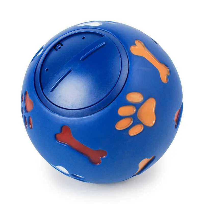 Dog toy rubber ball chewing dispenser leaking food game ball interactive pet teeth training toy blue red diameter 7.5cm X241213